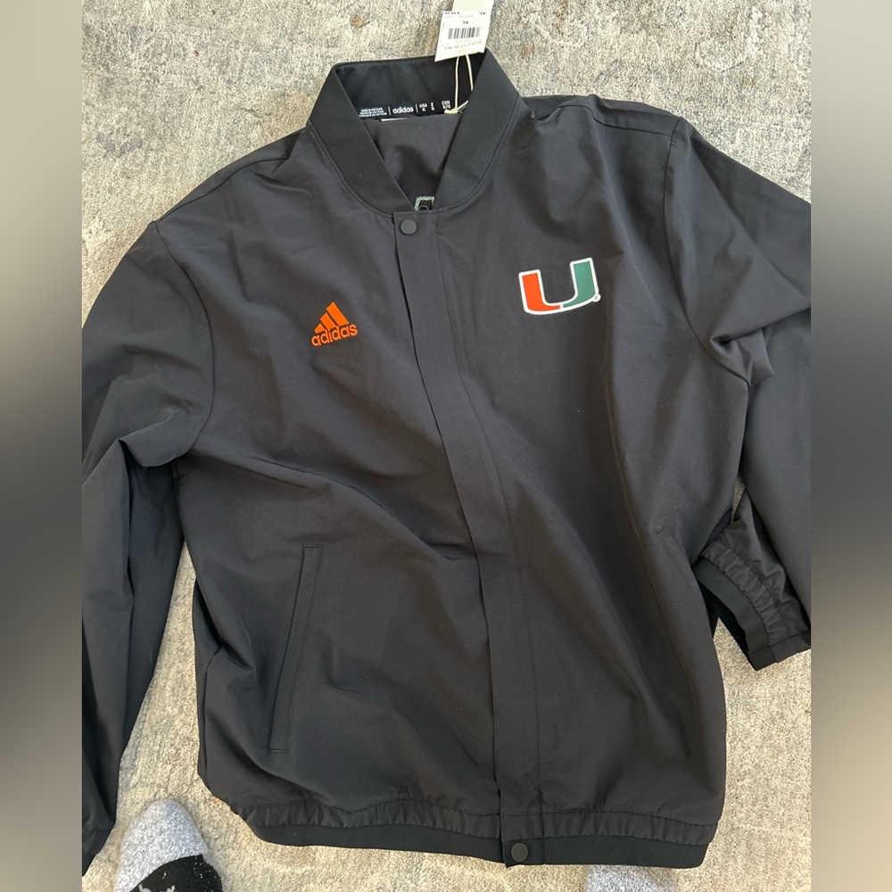 Adidas University of Miami Black Bomber Jacket